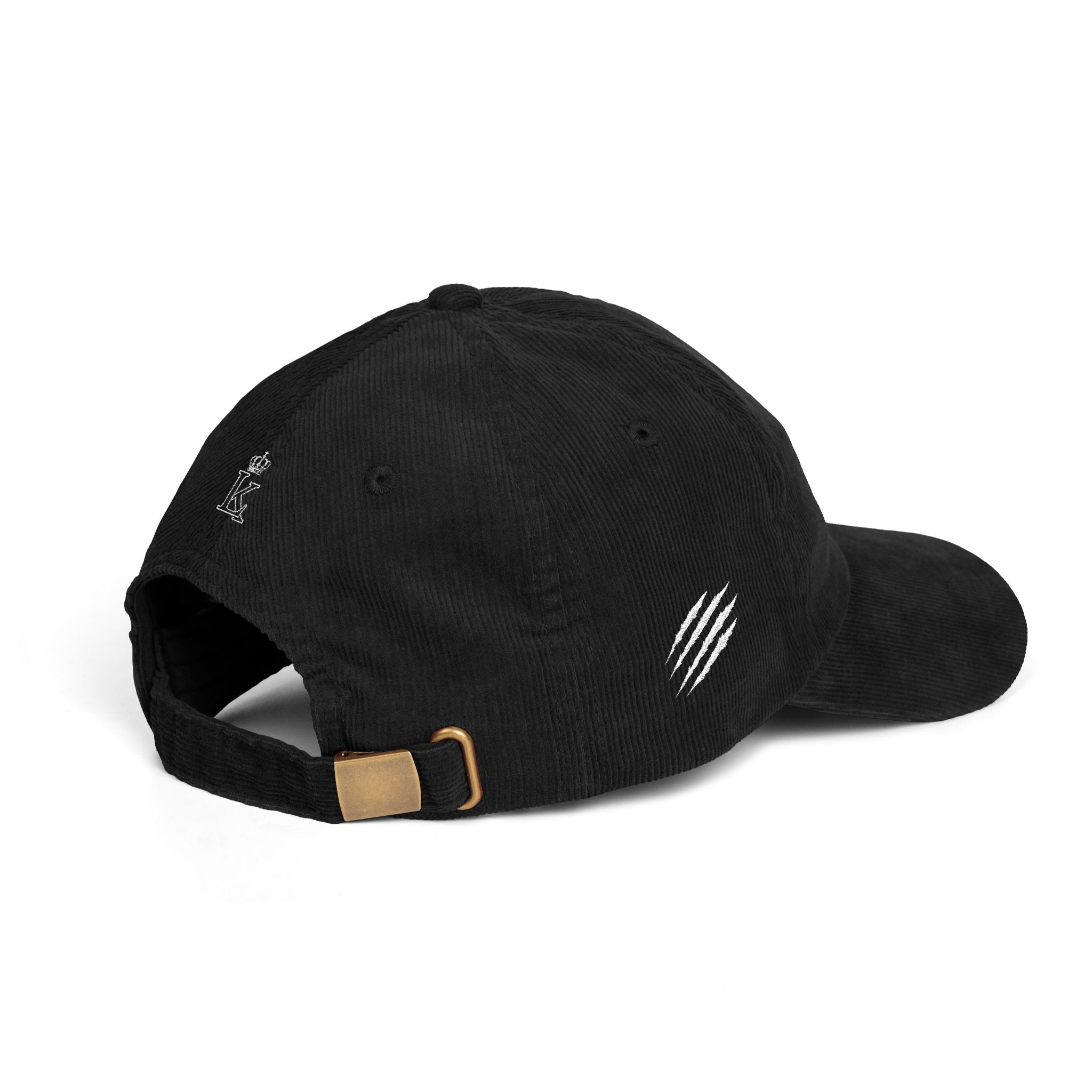 Lionix Hat Vintage Corduroy Embroidered Crest Cap — Classic Black Dad Hat