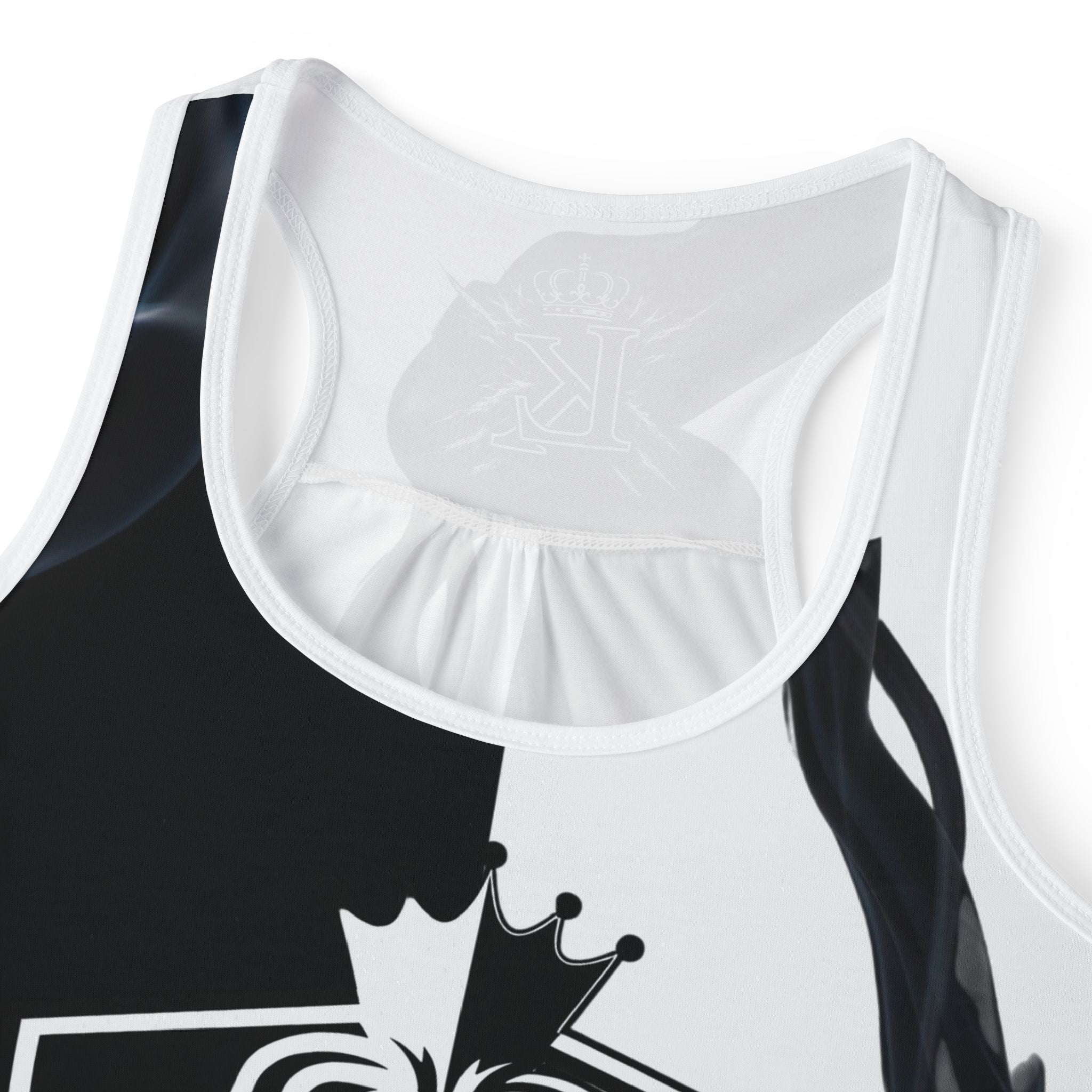 Lionix Black and White Smoke Design Tank Top | Abstract Vapor Pattern