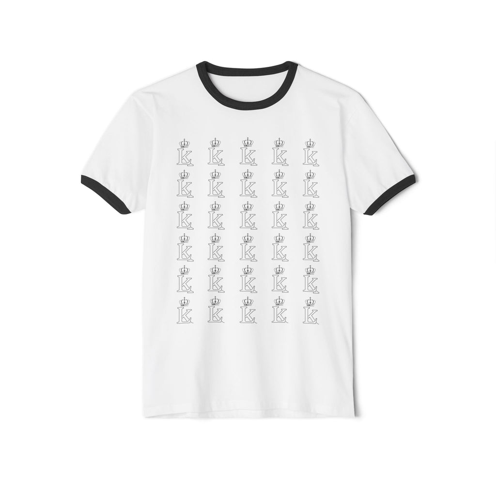 Minimal Line Cactus Pattern T-Shirt | Plant Illustration Ringer Tee