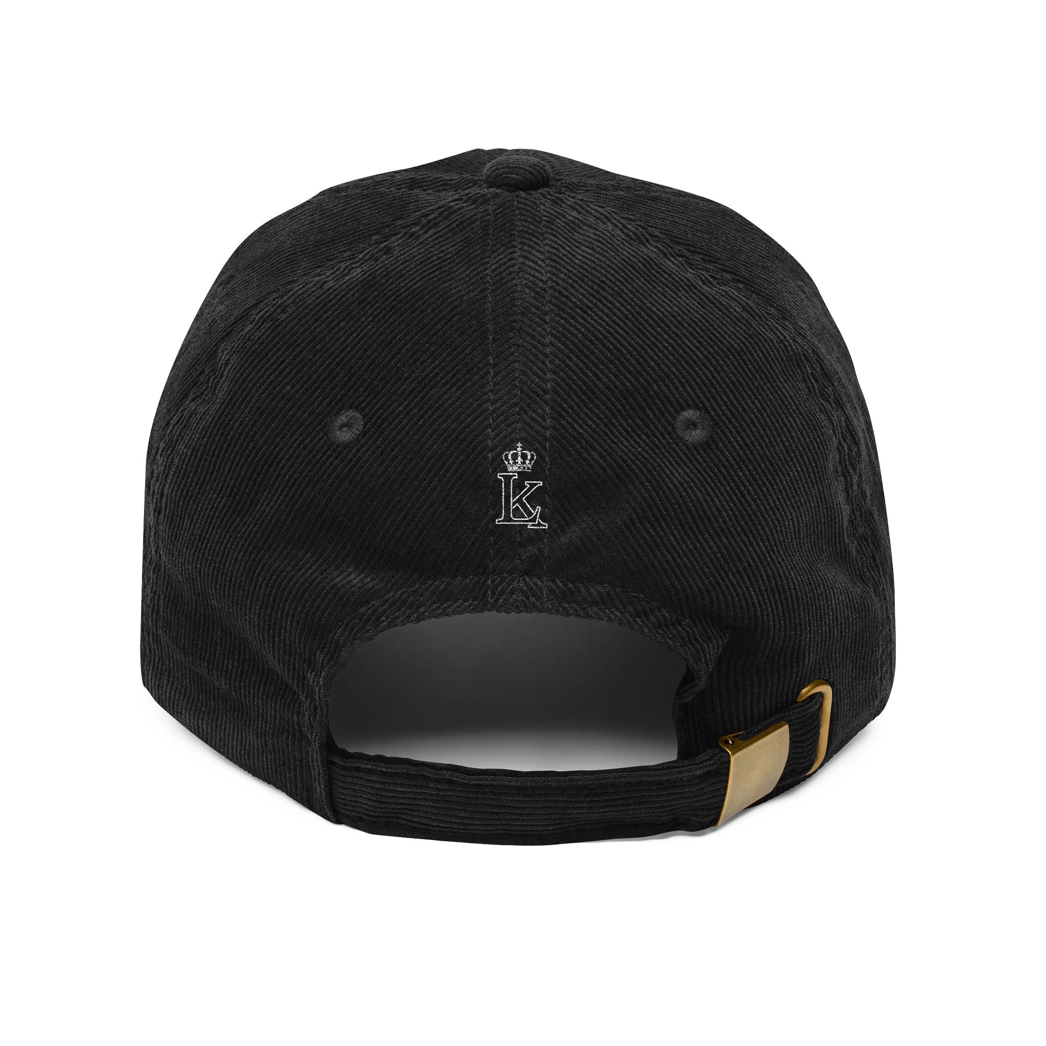 Lionix Hat Vintage Corduroy Embroidered Crest Cap — Classic Black Dad Hat