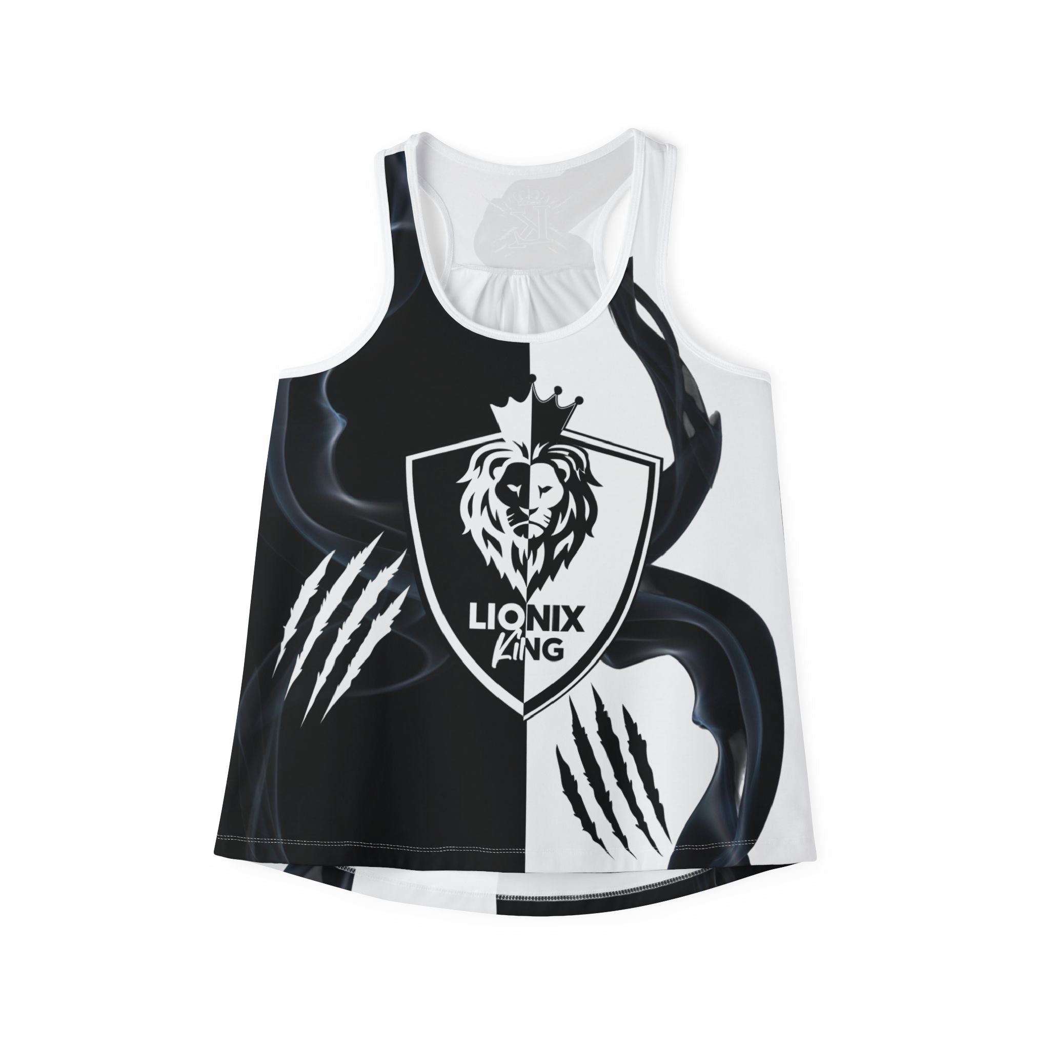 Lionix Black and White Smoke Design Tank Top | Abstract Vapor Pattern