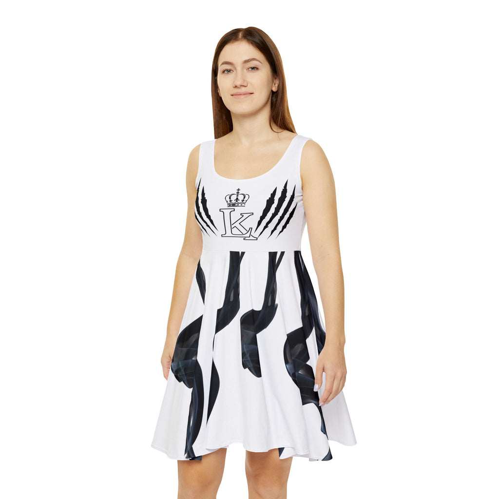 Women’s Skater Dress — Monogram Crown Pattern All-Over Print