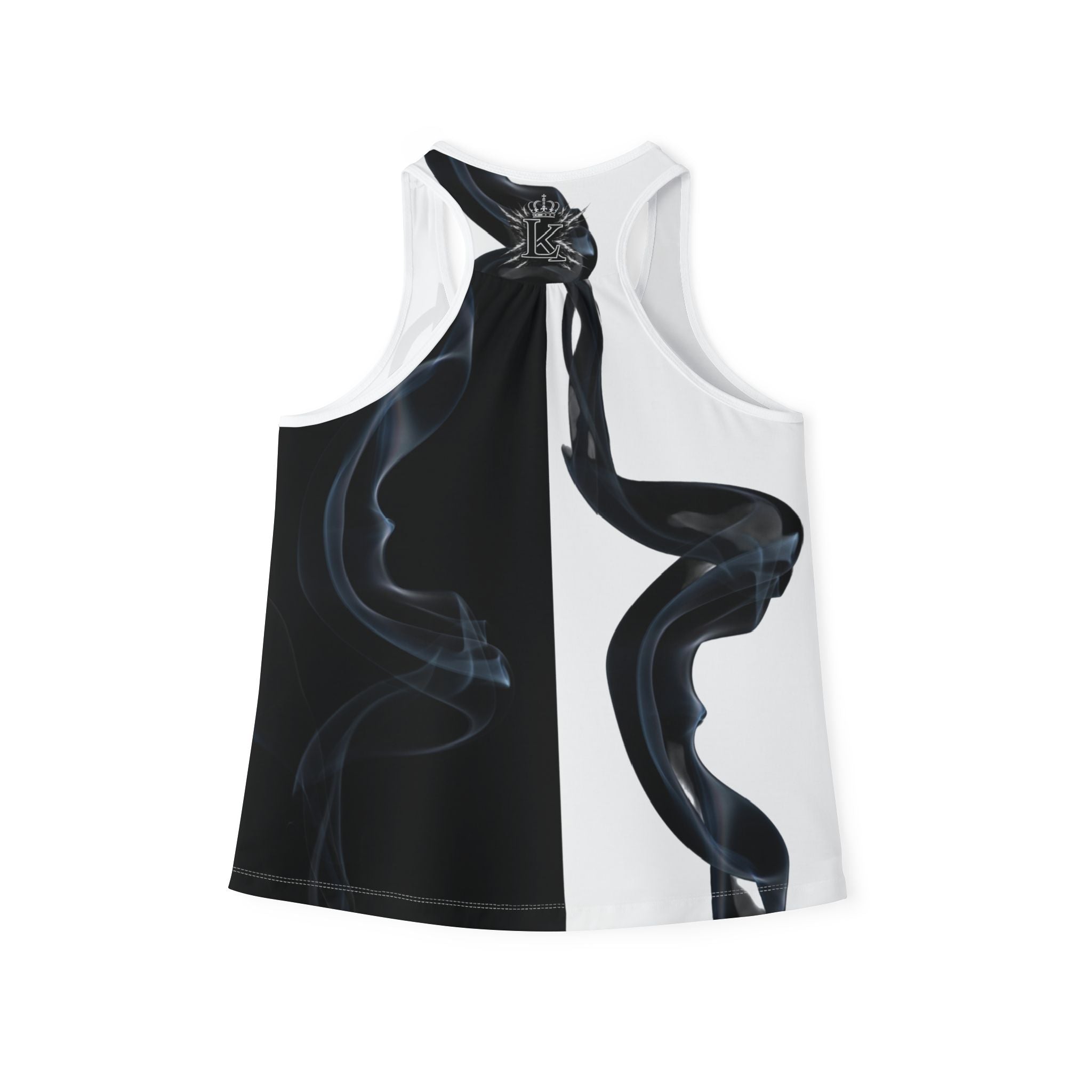 Lionix Black and White Smoke Design Tank Top | Abstract Vapor Pattern