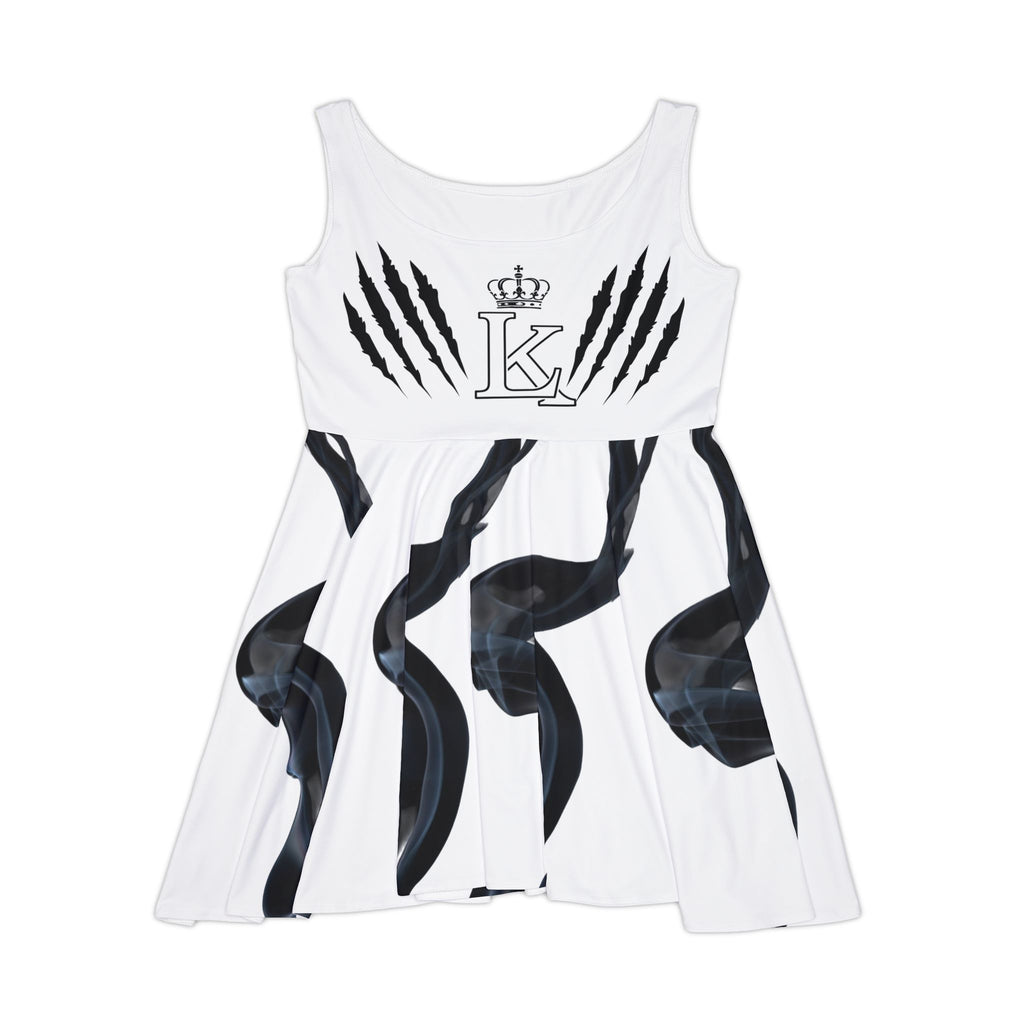 Women’s Skater Dress — Monogram Crown Pattern All-Over Print