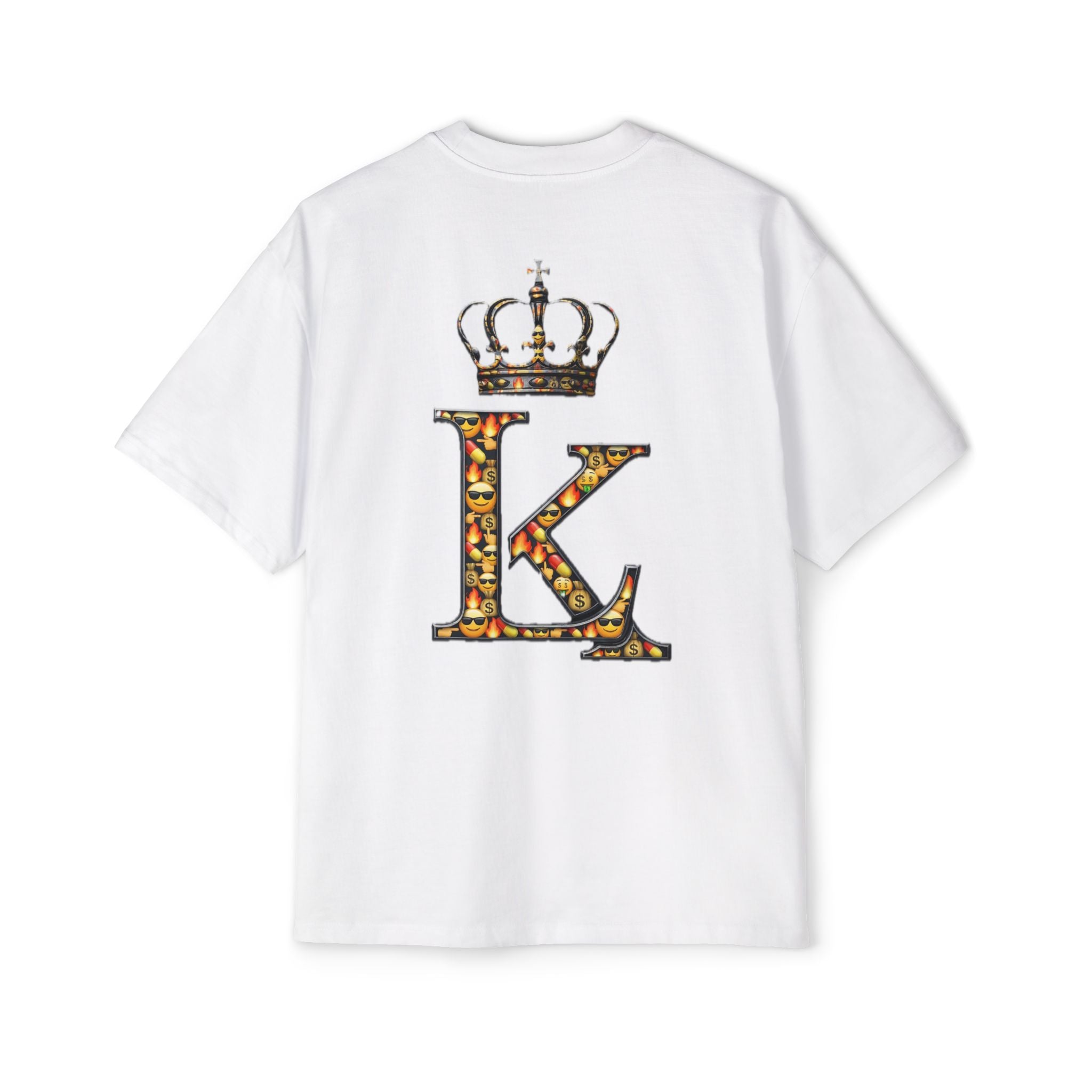 Lionix King Black Heavy T-Shirt  Front Logo Bold Emoji Back  Urban Streetwear Tee